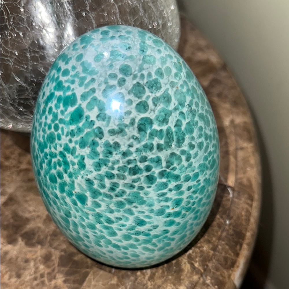 Pier One Turquoise Glass Egg